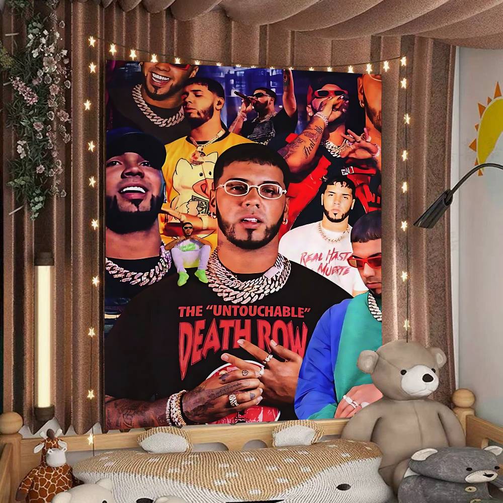 

Rapper Real AAnuel AA Tapestry Art Printing Cheap Hippie Wall Hanging Bohemian Wall Tapestries Mandala Art Home Decor 74x94cm(29x37in)