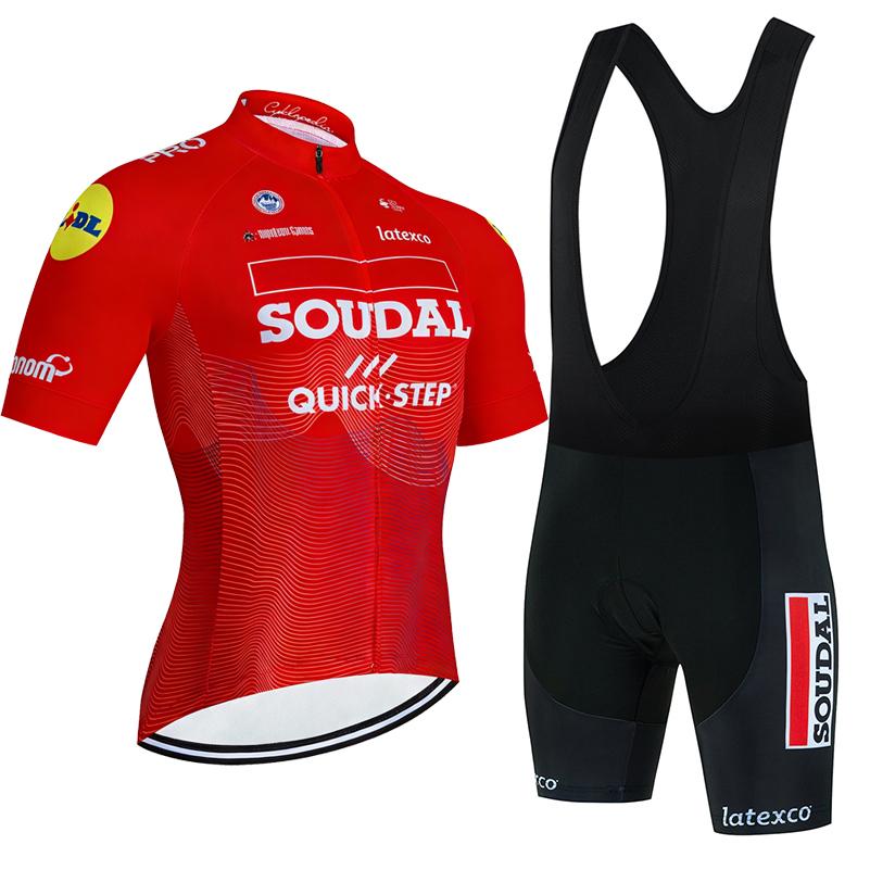 Soudal Quick Step 2026 Cycling Jersey Set Short Sleeve Bicycle Clothing Men MTB Maillot Ciclismo Bike Racing Bib Shorts Set
