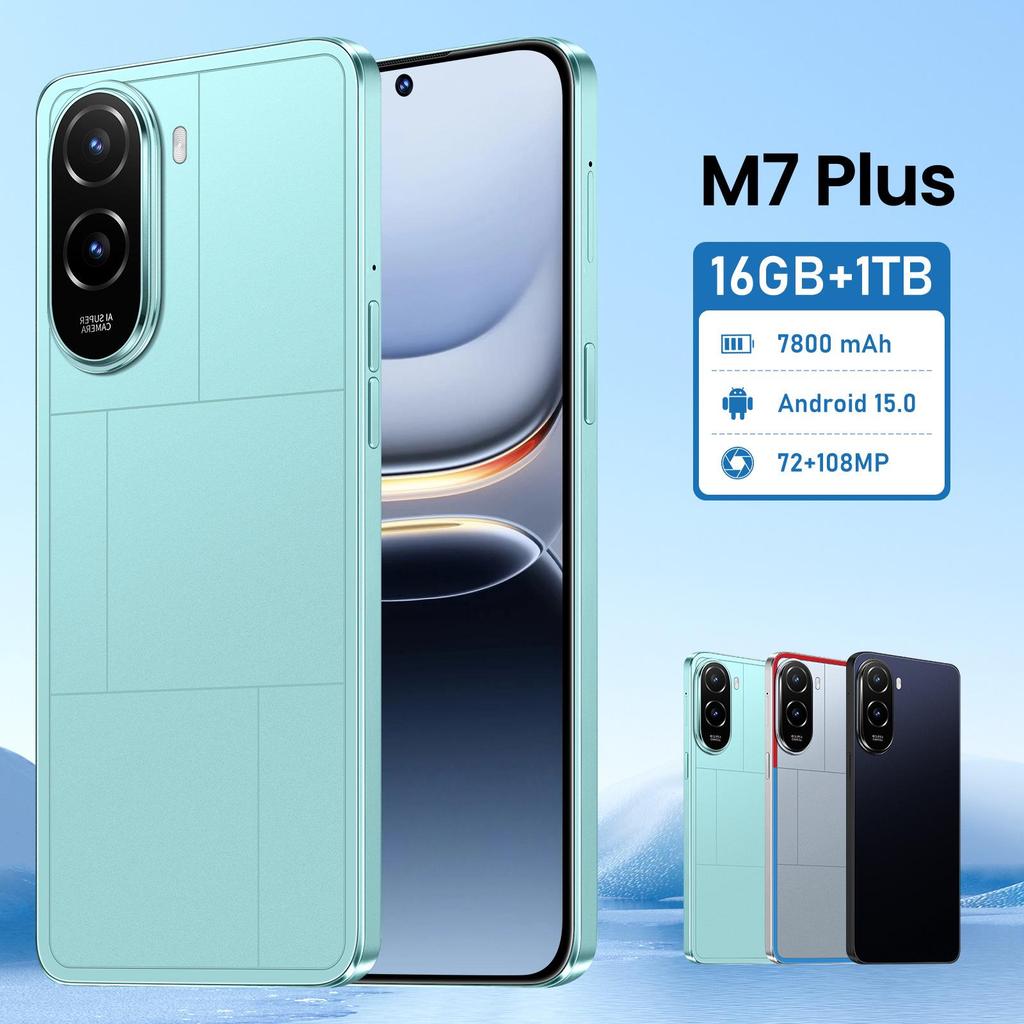 M7Plus 16GB+1TB Android Smartphone: 7.3" Large Full Screen, Dual SIM/Standby, Dropship Compatible