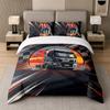 3Pcs Bedding Setman Truck Soft Bed Sheet and Two Pillowcases Home Bedroom Decor
