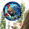 4 Sheets Round Anti-Collision Window Clings,Birds Alert Collision Window Decals Rooster Pattern Static Deterrent Decal Prevent Bird Strikes on Doors