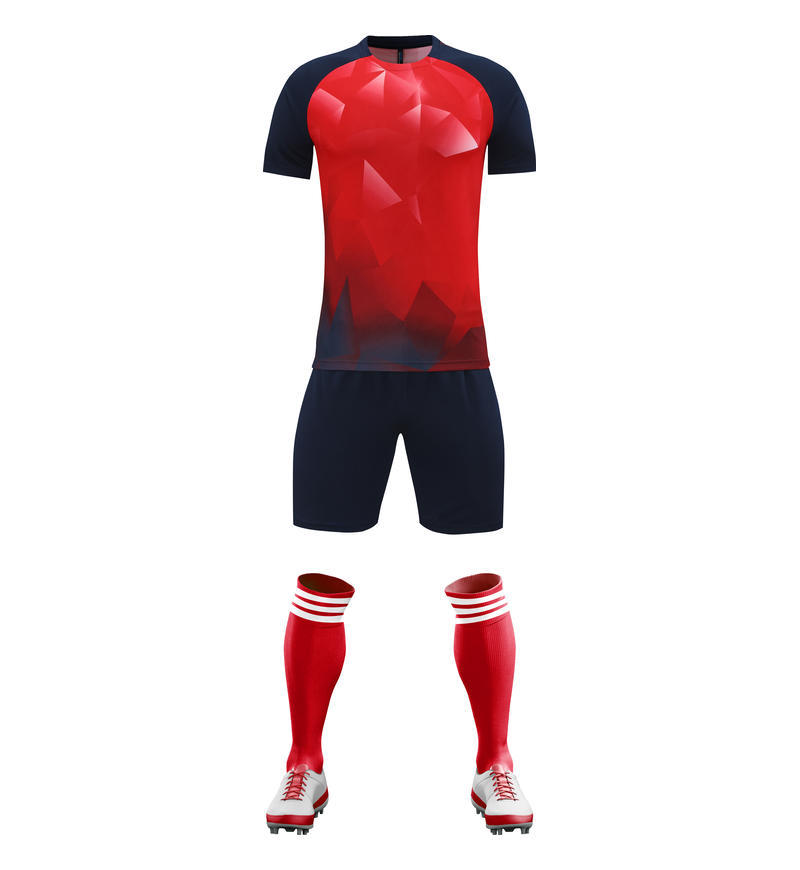 

Soccer Uniform Set Summer New Short Sleeve Shorts Competition Jersey Adult Boys And Girls Team Training Uniform 2303 3XS красный
