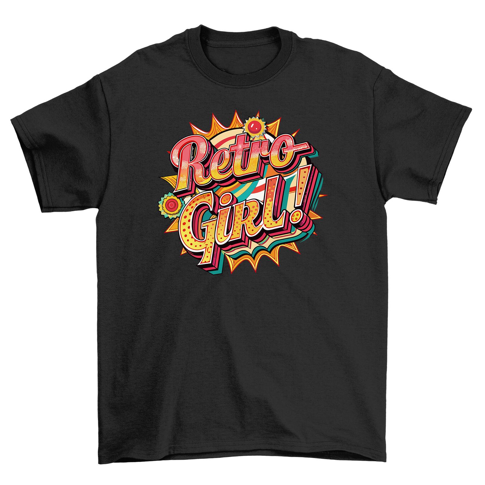

Retro_69 Retro Girl T-Shirt Mens Womens Tees Top - Funny Vintage Feel! Unisex Printed Design, 100% 3XL