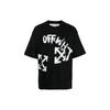 Paint Script Over Skate Short-Sleeve Tee Black/White Men Tops OMAA120F22JER0041001