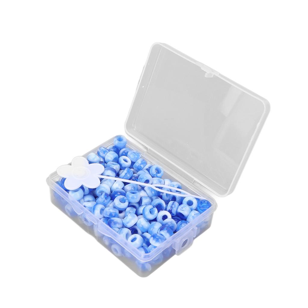 Pony Beads Kit Candy Color DIY Jewelry Making Beads Hair Beads for Bracelet Necklace Crafts MakingBlue