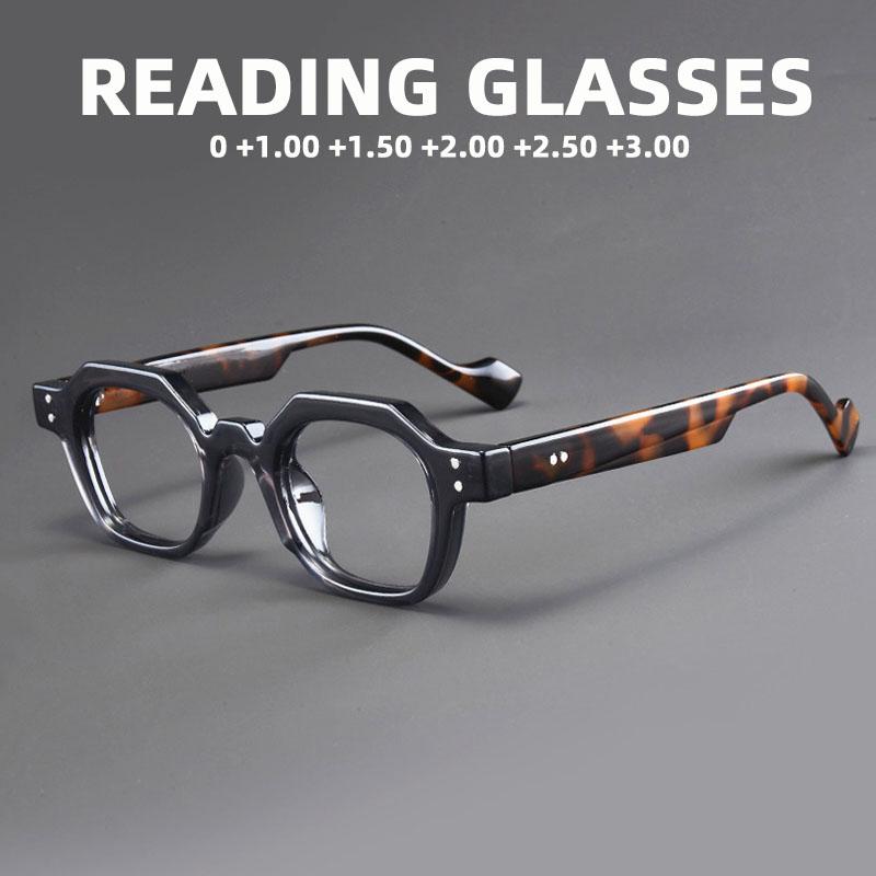 Women Men Polygon Reading Glasses Spectacles Frames High Quality Trend Luxury Design Presbyopia Eyeglasses for Male Female +1.5