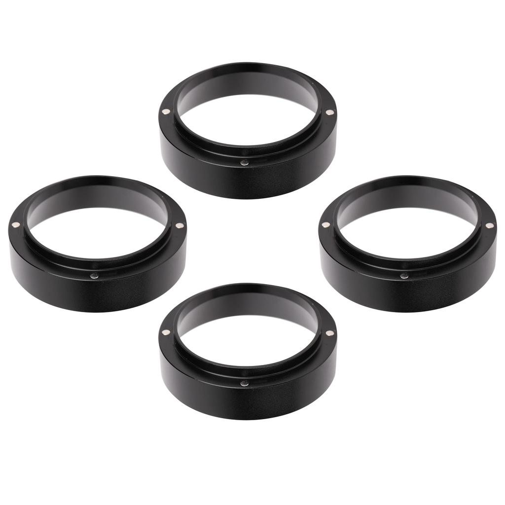 4PCS Coffee Dosing Rings Aluminum Safe Magnetic Coffee Portafilter Funnel for Home and Office Black 53mm 2.09in