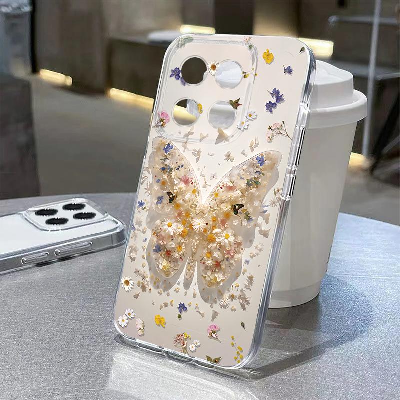 Multi-color Butterfly Pattern Case For Xiaomi Redmi Note 15 Pro 4G Funda Redmi Note 14 13 Pro 5G Clear TPU Silicone Soft Cover