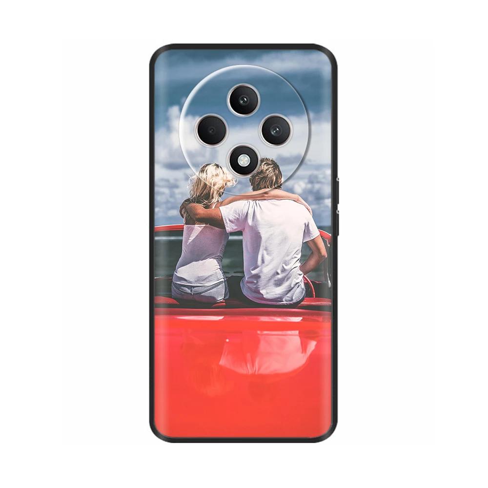 Für Oppo Reno12 F Hülle CPH2687 Cover Niedliches Liebesherz Weiche Schwarze Silikon Schutzhüllen für Reno 12F Reno12F 5G 2024 Fundas