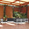 Salon de jardin 11 pcs avec coussins  bois de pin solide