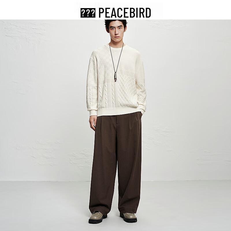 Peacebird Men's Cable Knit Wool Blend Sweater