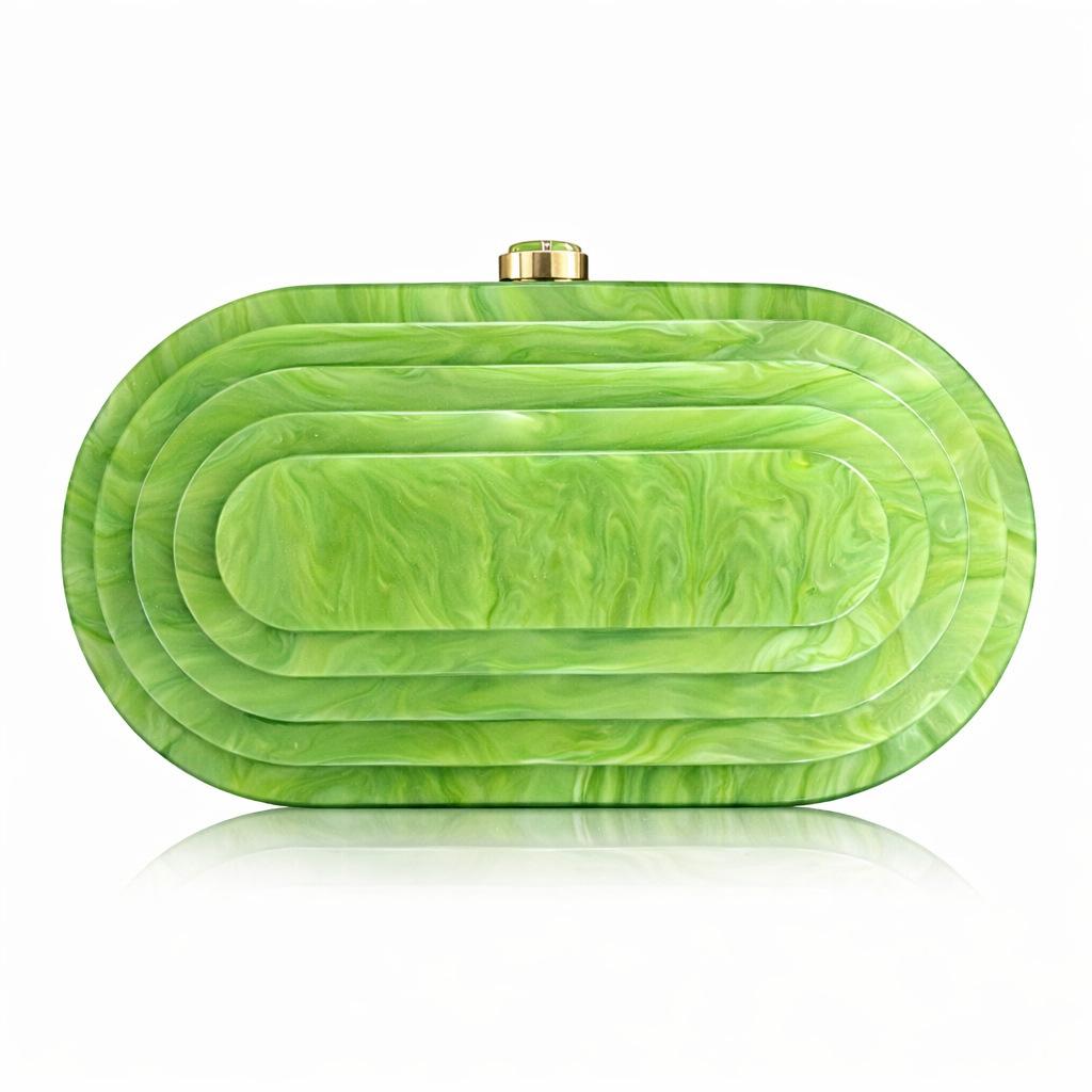 

Summer Dinner Bag Retro Splicing Bag Trendy Acrylic Shoulder Chain Bag Bag Women зелений