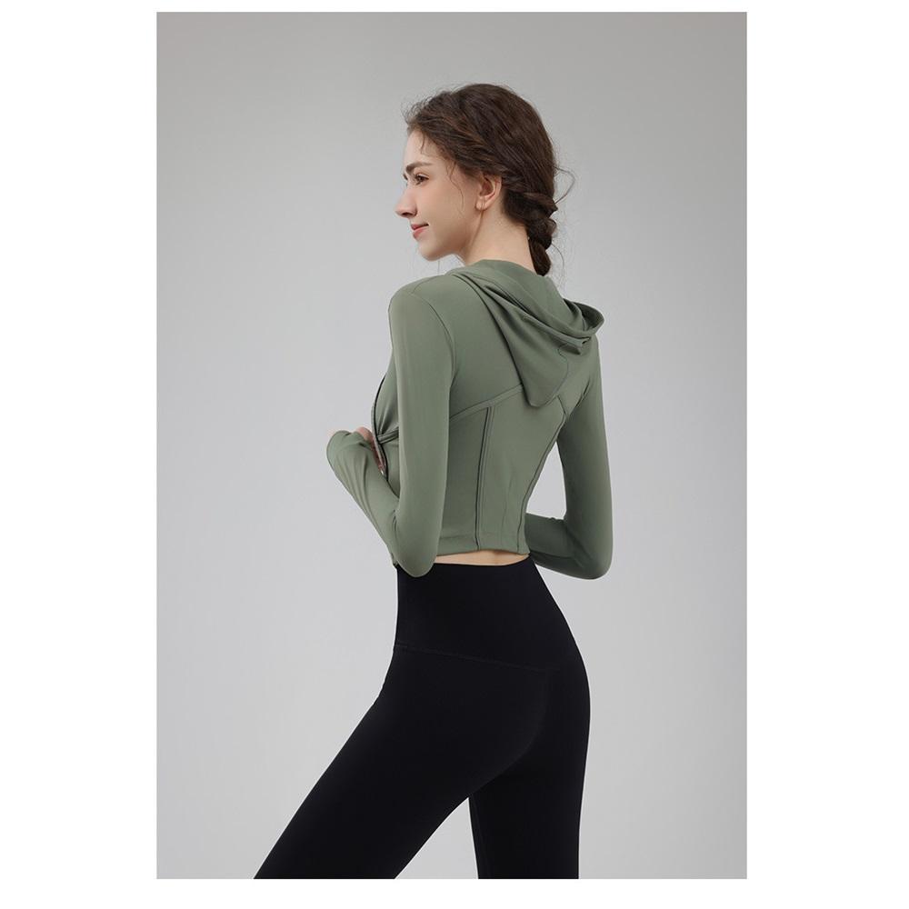 New Quick-drying Zipper Short Yoga Wear Jacket, Women's Sports Top, Gym Long-sleeved, High-end Running Style For Autumn And Winter
