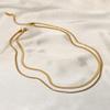 Uworld Gioielli Semplici Placcato Oro 18K Collana a Strati Catena Piatta Serpente Collana a Corda Serpente in Acciaio Inossidabile Regalo
