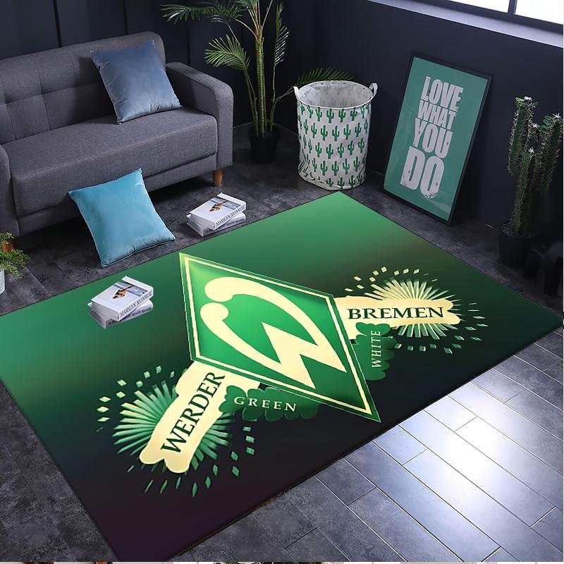 1 Stück Teppich Grün und Weiß Werder Teppich, Stuhlmatte, Bereichsteppich für Büro Schlafzimmer Wohnzimmer Schlafzimmer, Fußmatten Dekoration Weihnachtsgeschenke für Fans