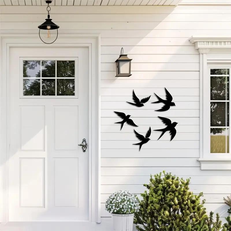 Black Swallow Silhouette Wall Hanging for Indoor/Outdoor Decor in Living Room or Bedroom