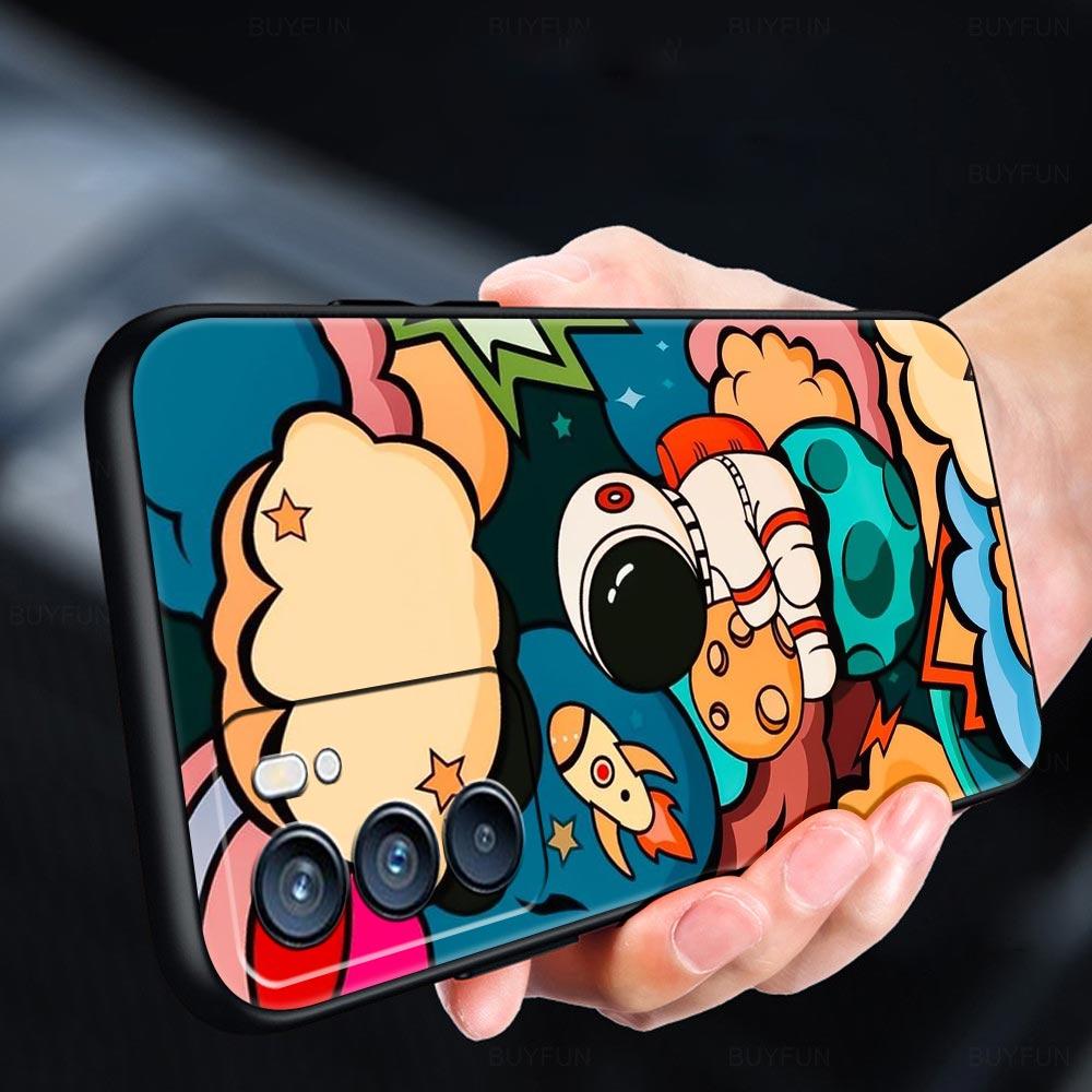 Cartoon Cute Cosmonaut Phone Case For Oppo Reno 13 12 11 10 7 F Find X5 X6 A98 A80 A79 A78 A57 A54 A31 A17 Pro 5G Soft TPU Cover