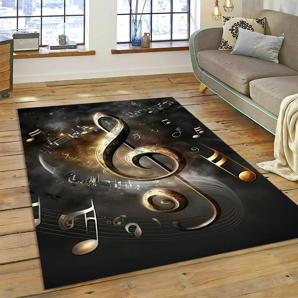 Nota musical colorida, partitura musical, desenho animado, tapete para casa, sala de estar, quarto, sofá, capacho, decoração, área infantil, tapete antiderrapante