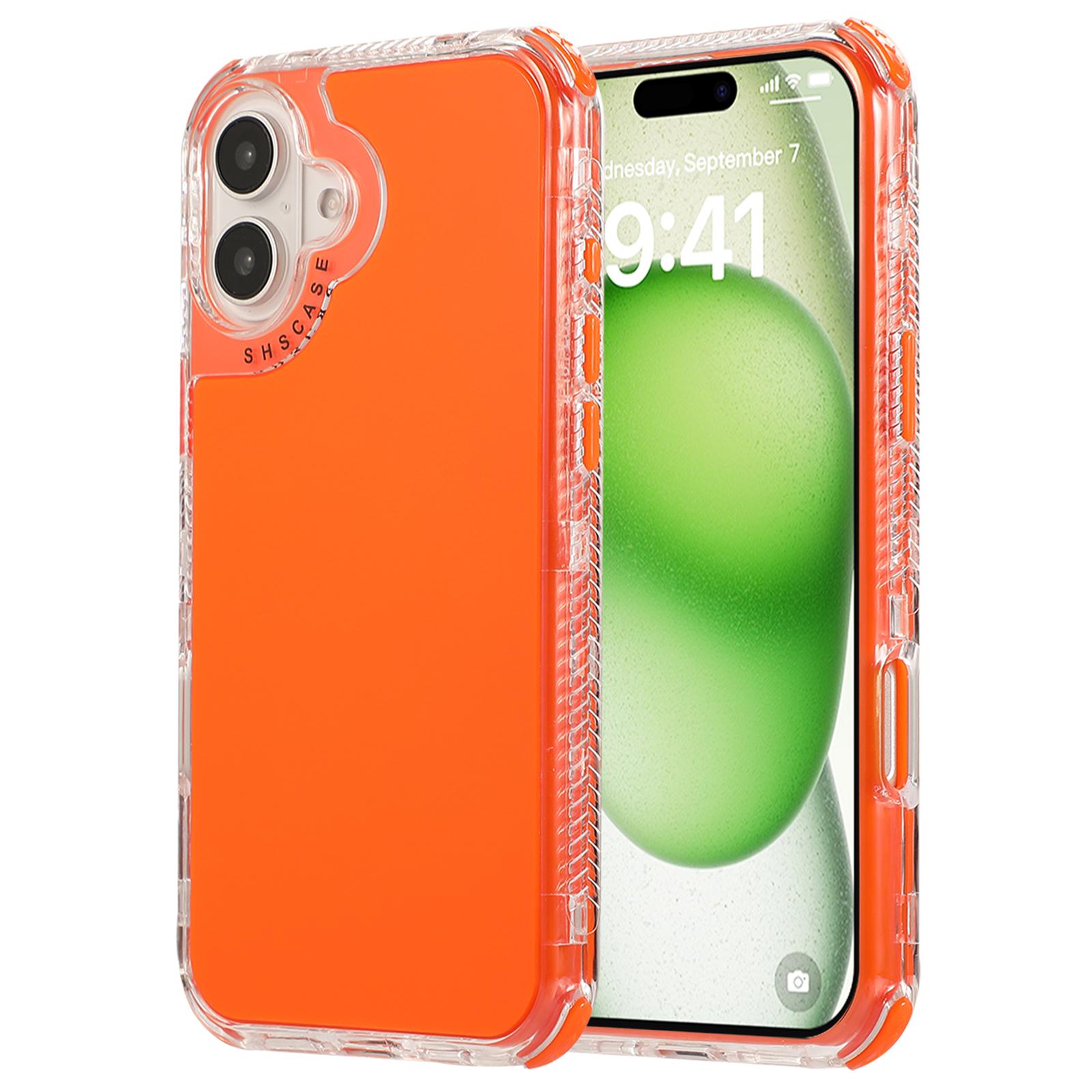

For iPhone 16 Plus Case 3-in-1 Drop-Proof PC+TPU Phone Cover F
