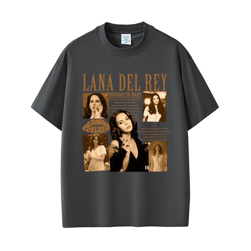 Sängerin Lana Del Rey Ultraviolence Brooklyn Baby Print T-Shirt Herren Damen Mode Popmusik T-Shirts Unisex Lässige Baumwoll-T-Shirts