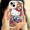H-Hello Kitty Leather Phone Case For IPhone 15 14 13 Pro Max 12 11 16 Plus Phone Cover