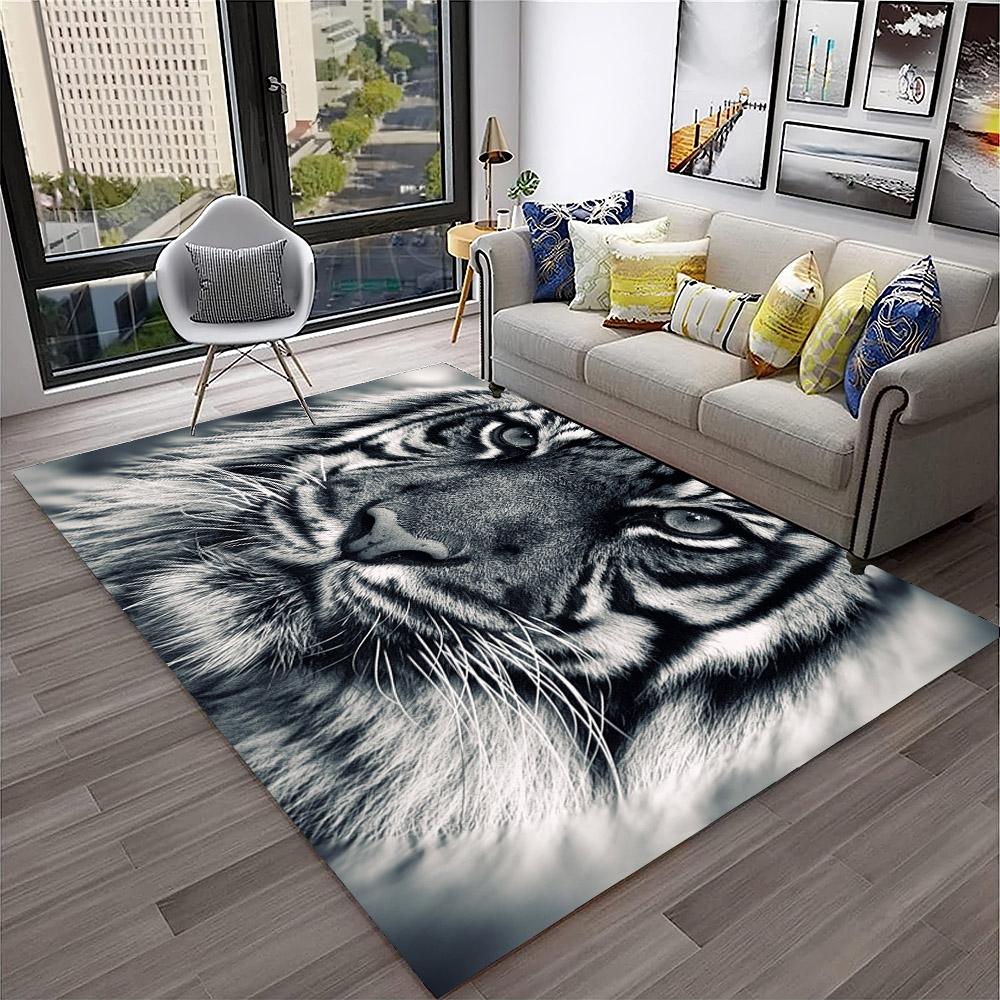 3D Dream Tiger Animal Cartoon Carpet Rug for Home Living Room Bedroom Sofa Doormat Decor,Child Play Area Rug Non-slip Floor Mat