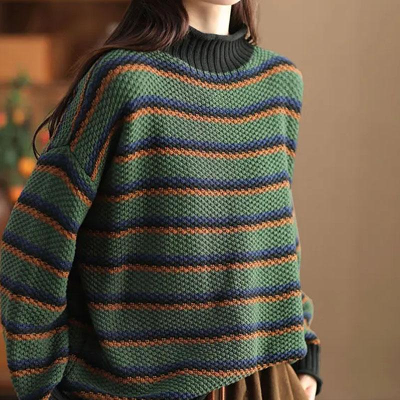 Женский свитер Осень Зима Утепленный Пуловер Теплый Вязаный Эластичный С Длинным Рукавом Оверсайз Джемпер Топы M