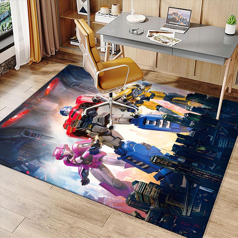 Bumblebee and Optimus Prime1 Printed Absorbent Washable Carpet, Non-Slip Bathroom Mats, Kitchen Rugs, Yoga Mat,Living Room Entrance, Camping Picnic Ru