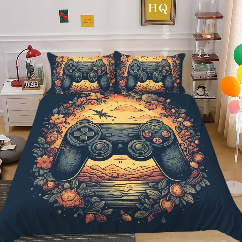Bedding Cover Set with Pillowcase Home Bedclothes Game Console High Quality Duvet Cover Set Full Queen Size Bed Sets
