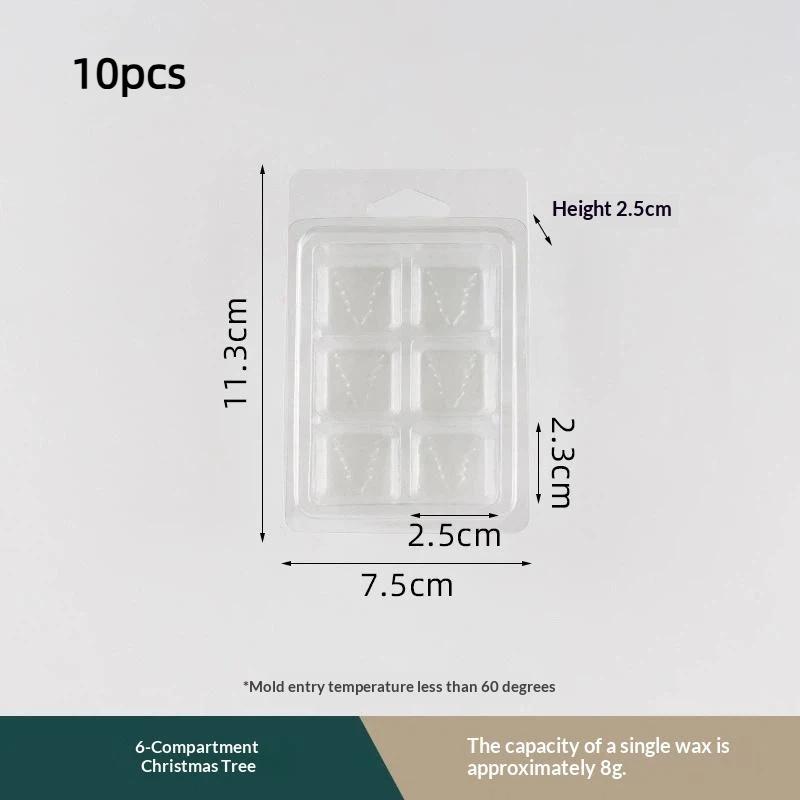 Versatile 10Pcs Clear Wax Melt Containers 6/4-Cavity Efficient For Beginners And Experts Customized Candle Making