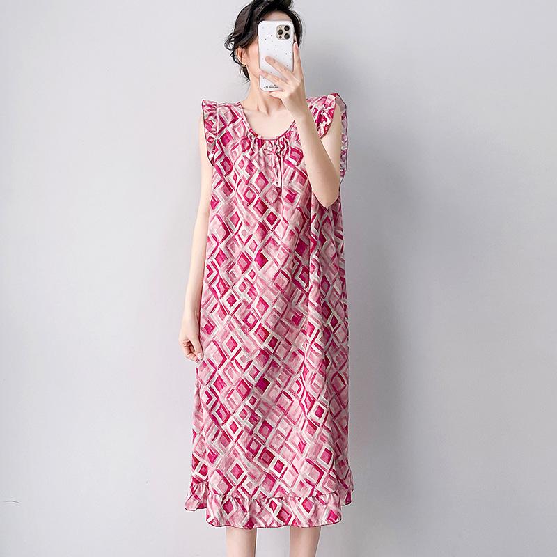 Women's Cotton Silk Camisole Pajama Dress - Summer, Loose Fit, Cute Japanese Style, Sexy and Thin, Perfect for Students