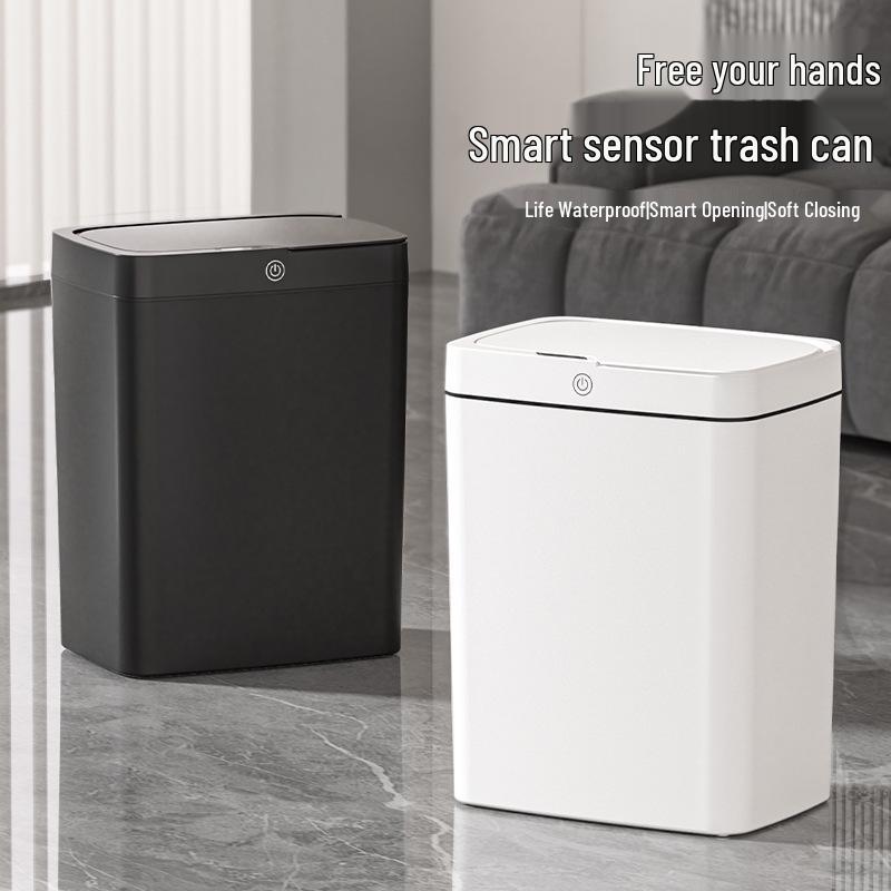 Intelligenter Sensor-Mülleimer mit Deckel - Leises automatisches Öffnen/Schließen für Küche & Wohnzimmer