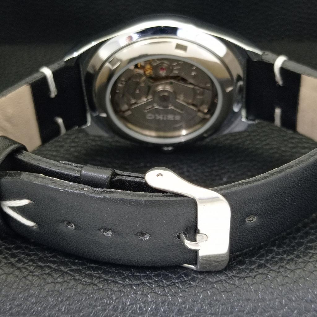 VINTAGE REFURBISHED SEIKO 5 AUTOMATIC 6309A JAPAN MENS BLACK WATCH A441316-5 Sk-a441316