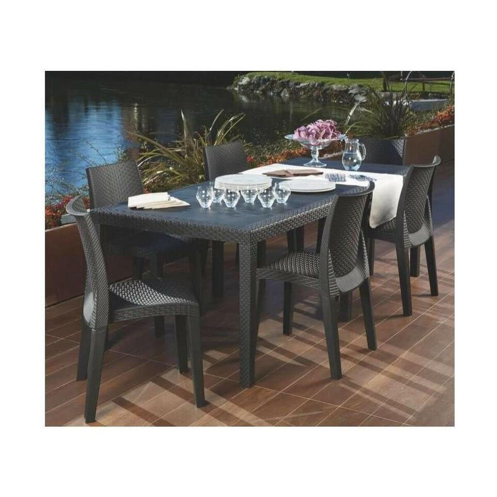 Table Grey Anthracite Resin Plastic