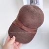 Lightweight Paper Blend Baseball Cap Commute Style Knit Hat with Bow Summer Sun Protection Equestrian Cap for Women