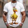 Men's Abstract and Whimsical Animal Print T-Shirt Summer Casual Round-Neck Short-Sleeve Outdoor Streetwear-Style Men's Top