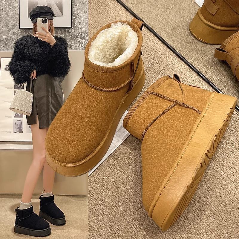 Women's Soft Elastic Winter Warm Cold Padded Snow Boots Thick Bottom Non-slip Wear Outdoor Leisure Sports Fur Cotton Boots