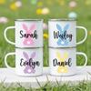Personalisierte Vintage-Kaninchen-Emaille-Tasse Mit Angepassten Initialen Osterhase Emaille-Tasse Ostergeschenk Kinder-Trinkbecher