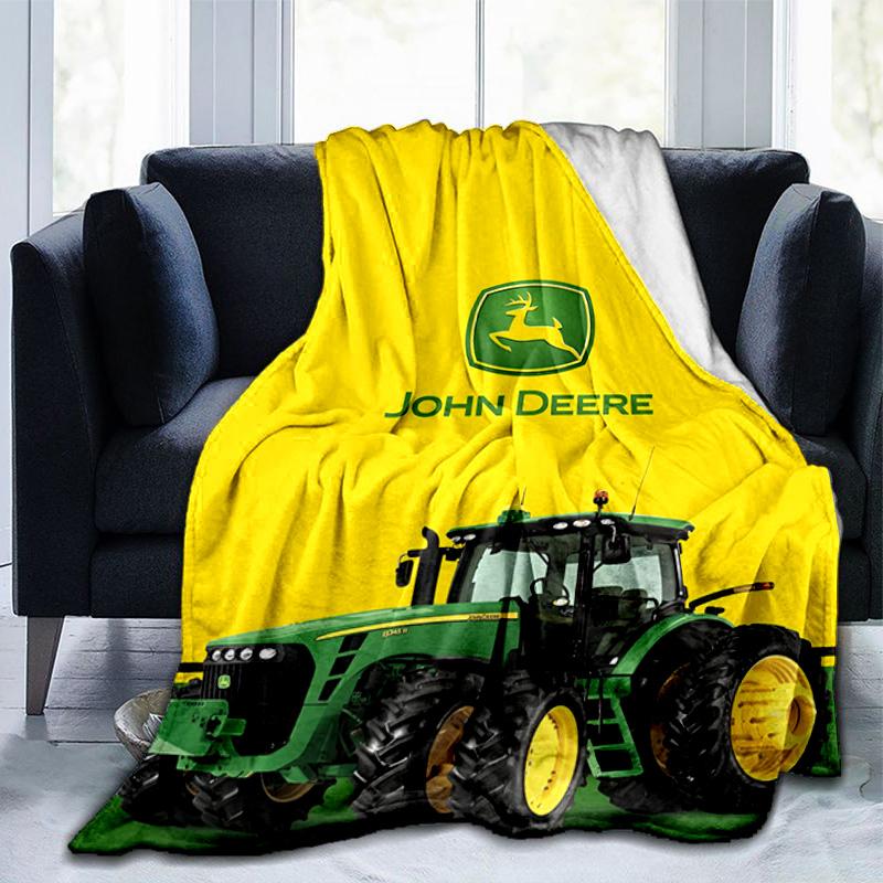John Deere Logo Design Decke Geeignet für Sofas, Betten, Büros und Camping - Perfektes Geschenk für Halloween Weihnachten