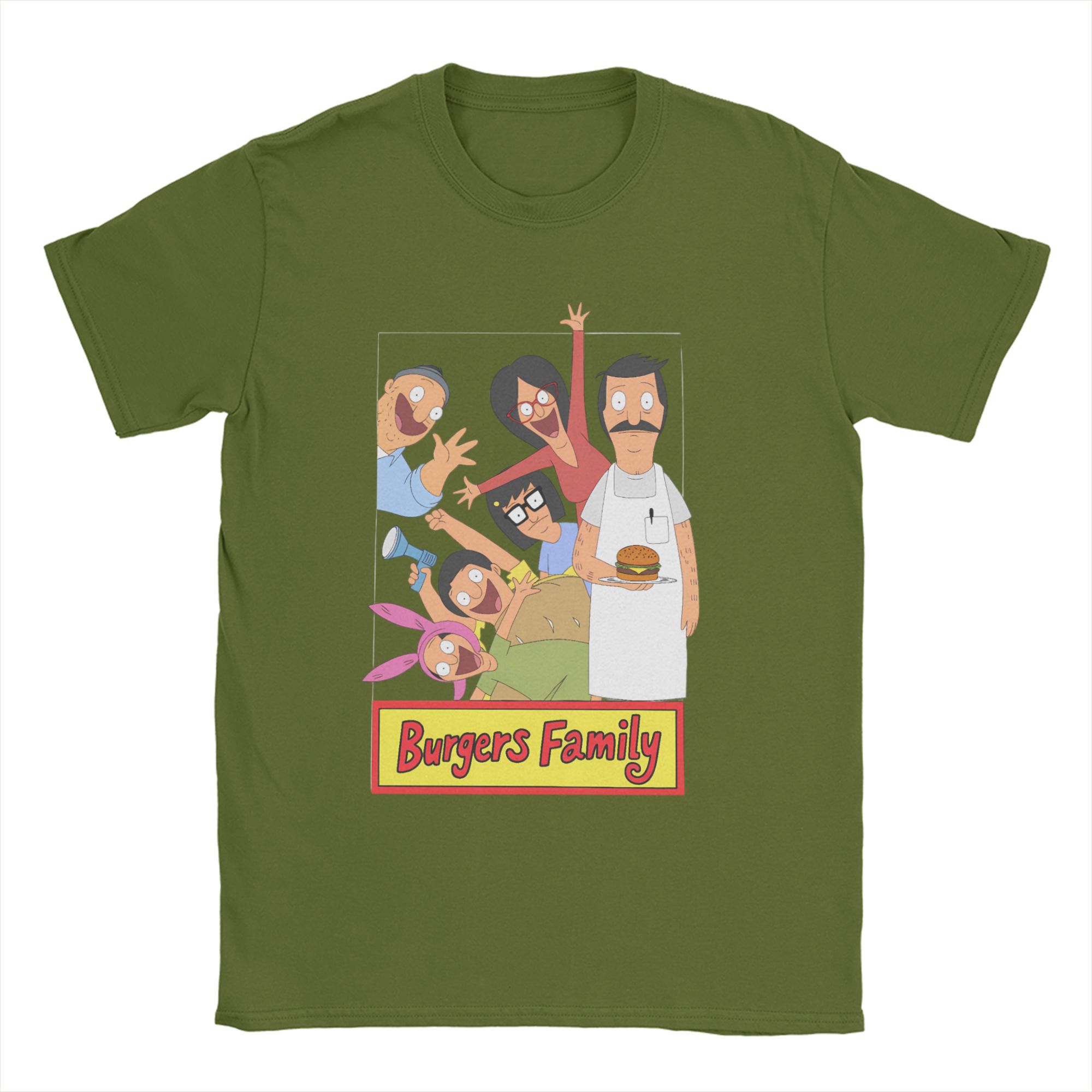 

Creative Bob Burgers T-Shirts Men Round Collar 100% Cotton T Shirts Short Sleeve Tees Printed Clothing 4XL