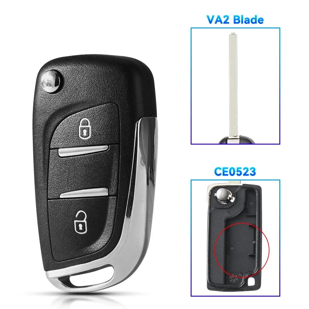 

KEYYOU NEW For Peugeot 107 207 307 407 306 308 408 508 3008 4008 Partner CE0523 CE0536 Modified Filp Remote Car Key Case