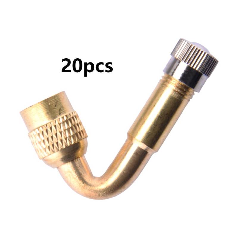 20pcs Brass 45° Angle Tire Valve Extender Extension Adapter Fit For Car Truck Trailer Camper RV