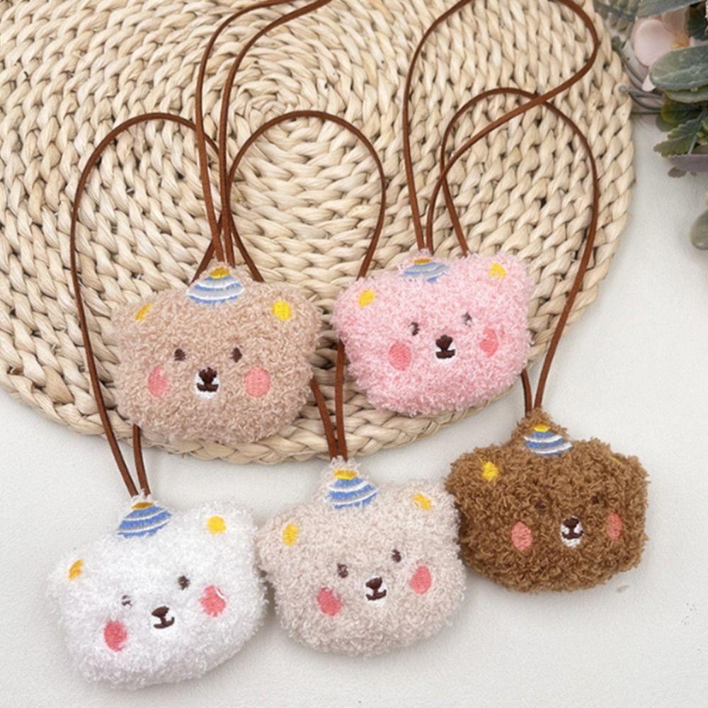Funny Cartoon Bear Name Pendant Keychains Kawaii Decoration Kindergarten Children's Name Tag Keyrings Car Trinket Accessories