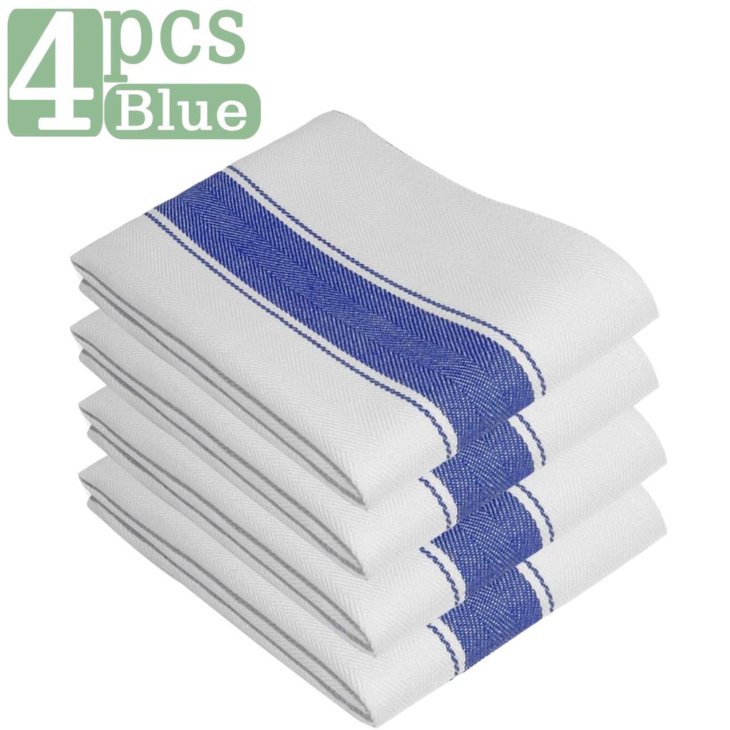 2/4/8 Bardzo Dużych Ścierek Kuchennych, 20" X 25", 100% Bawełny Ścierki Kuchenne, Klasyczne Jodełkowe Ścierki do Herbaty, Stylowe Vintage Białe