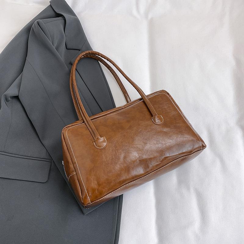 Retro Niche Boston Handbag Bag Women'S High-Value Simple And Versatile Commuter Shoulder Armpit Bag