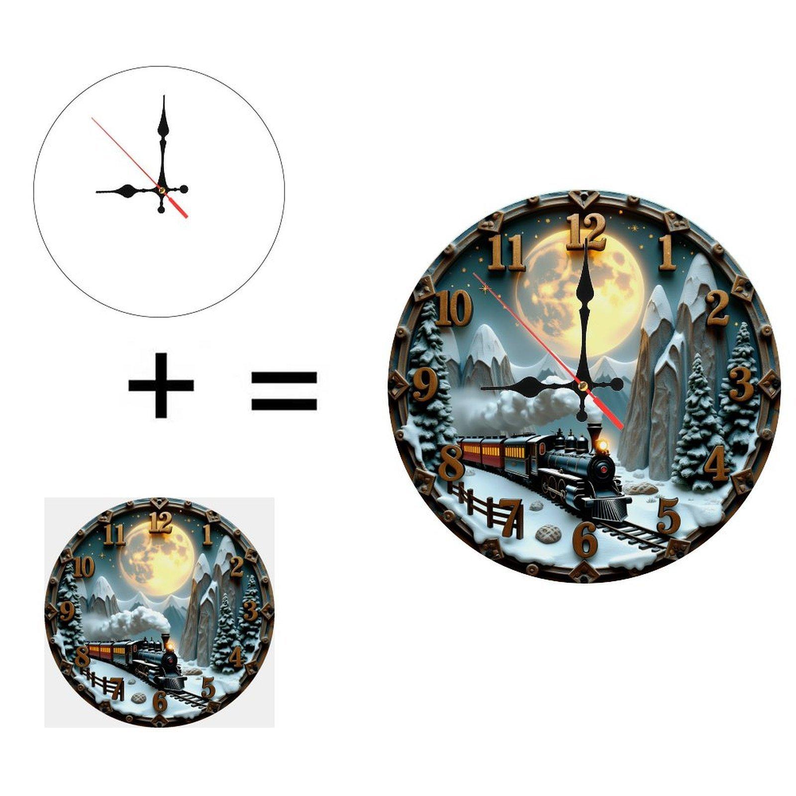 25x25cm Wood Wall Clock that Incorporates a Small Mirror (White,25*25cm/9.843*9.843inch) белый