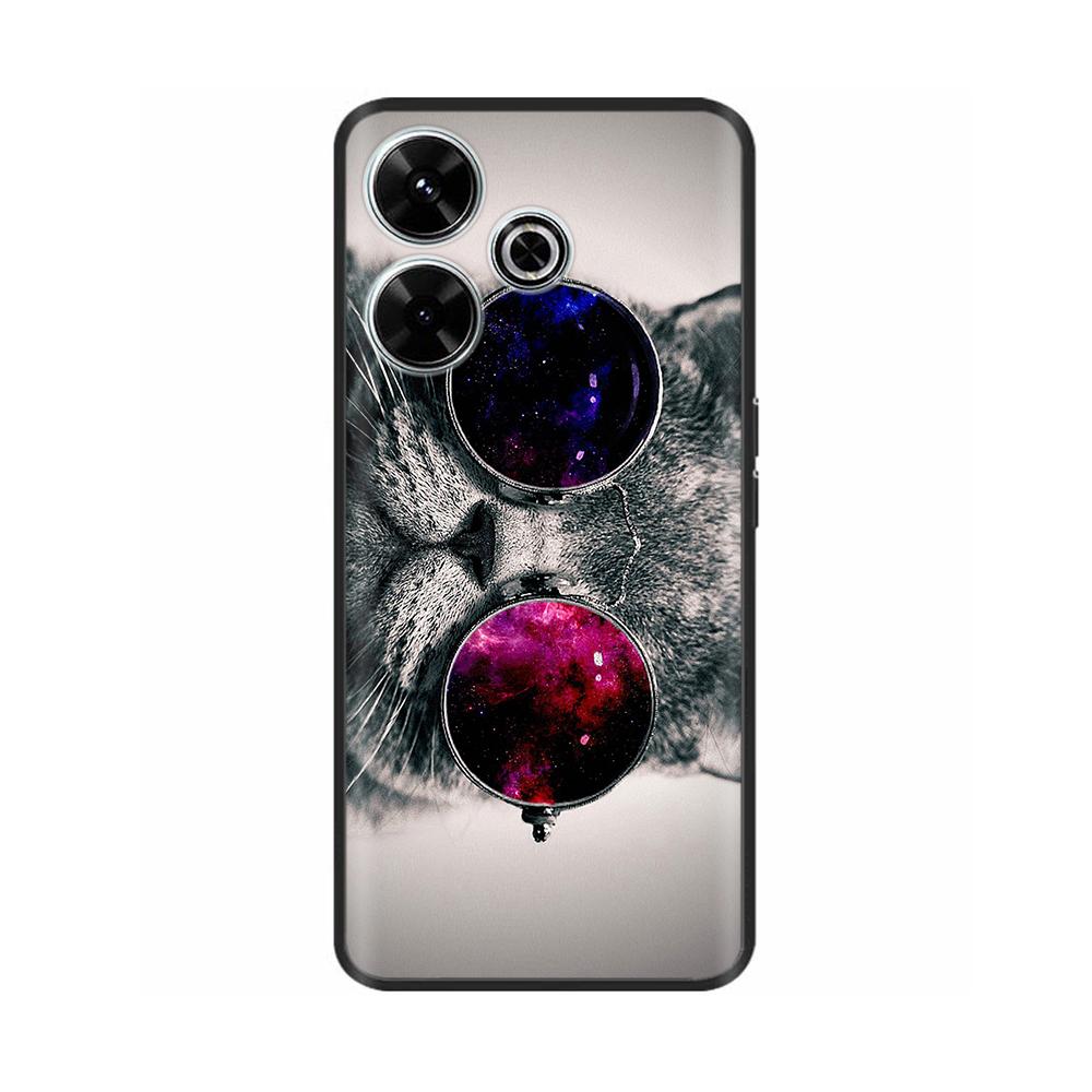 For Xiaomi Redmi 13 Case Cute Flower Cat Painted Soft Silicone TPU Back Cover For Redmi 13 4G redmi13 2024 Phone Cases Shells