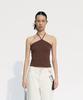 Kueoumeon Strap Halterneck Top (Brown)