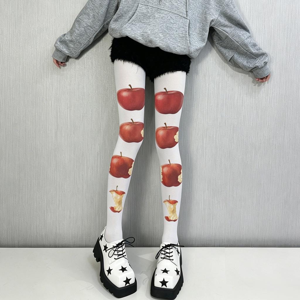 Cat Print Velvet Tights With Hip Lifting And Slimming For Casual Women