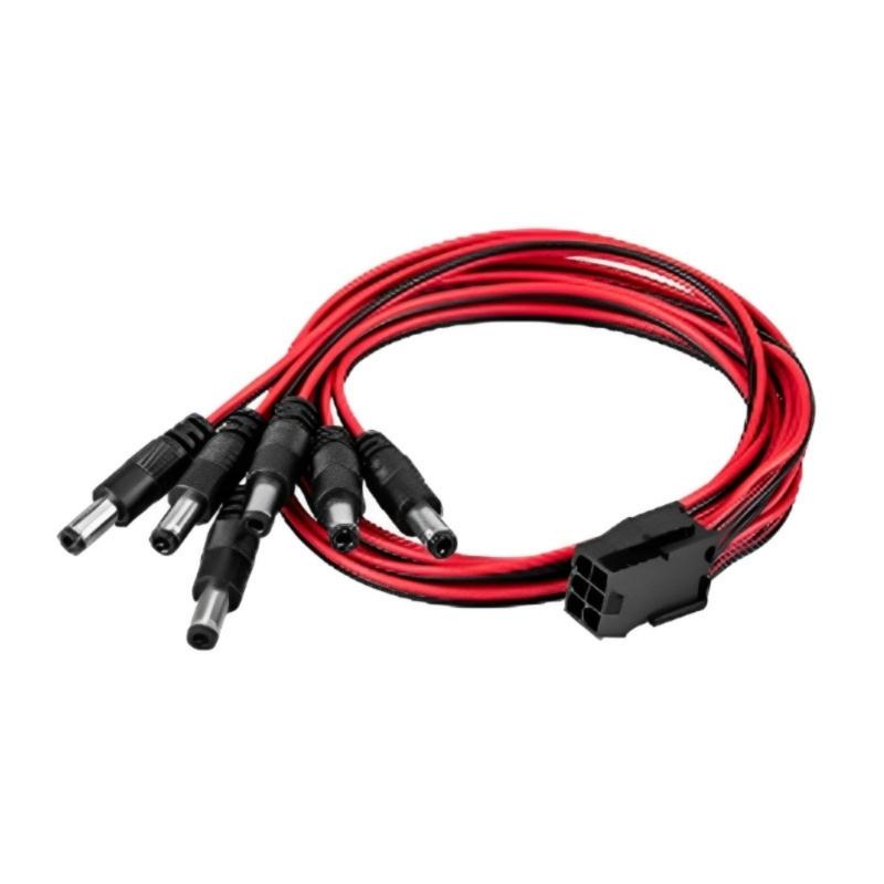 

One to Six 6Pin Female to 6Pcs DC5.5x2.5mm Adapter Cable for Graphics Cards Ensuring Stable Connection 1
